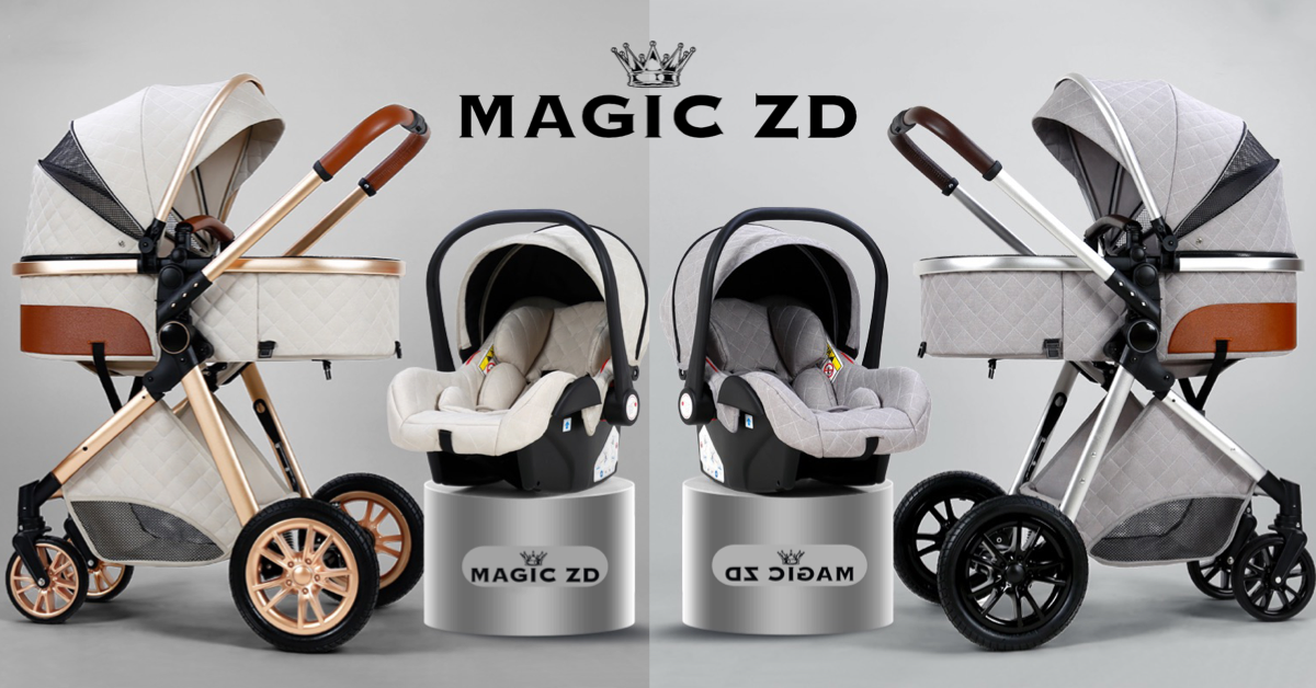Magic ZC Poussettes Combinées Poussette 3 en 1 Tricycle Baby