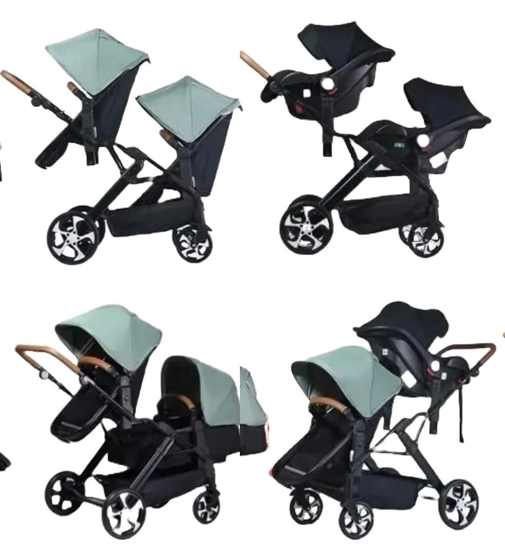 4 Possibles configuration de notre Poussette double 3 en 1 - Jumo 