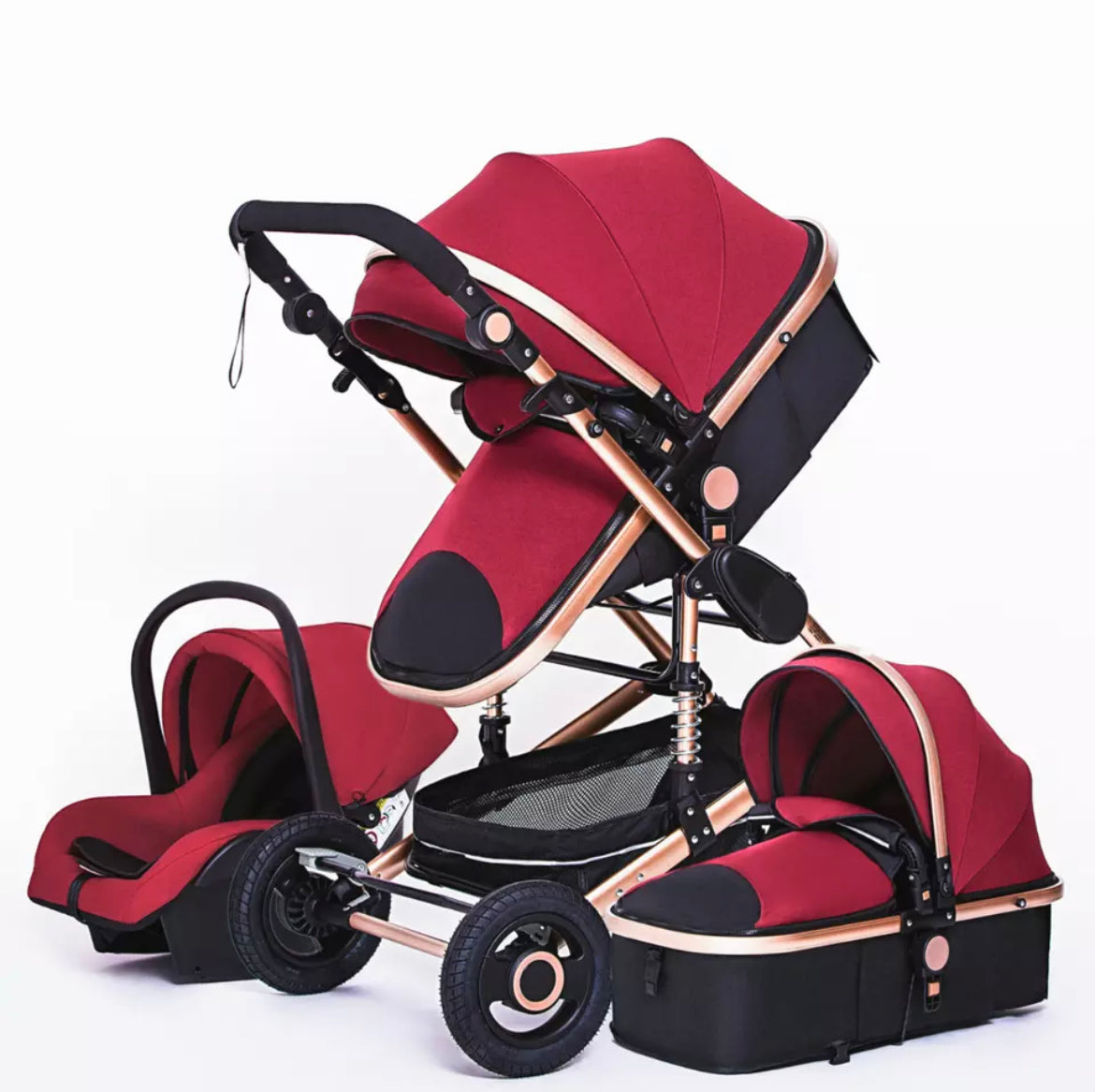 Poussette triple Sport Rouge - Cabriole Bébé - Cabriole bébé